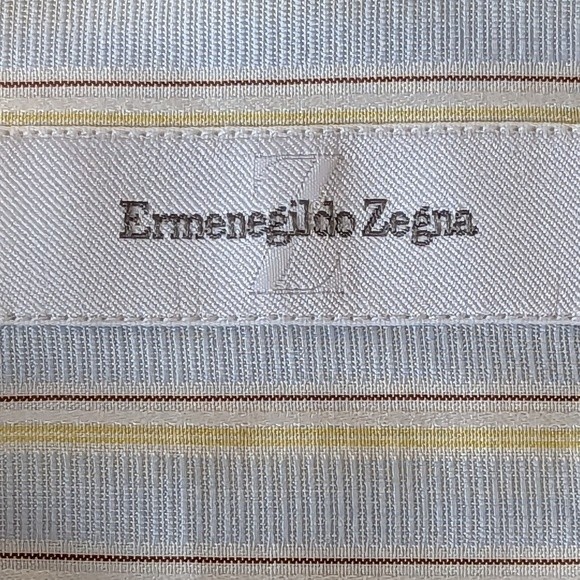 Ermenegildo Zegna Button Down Dress Shirt Portofino Comfort Size 39 - 15 1/2 - Picture 6 of 13